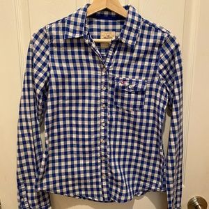 Hollister Blue Checkered Button Down